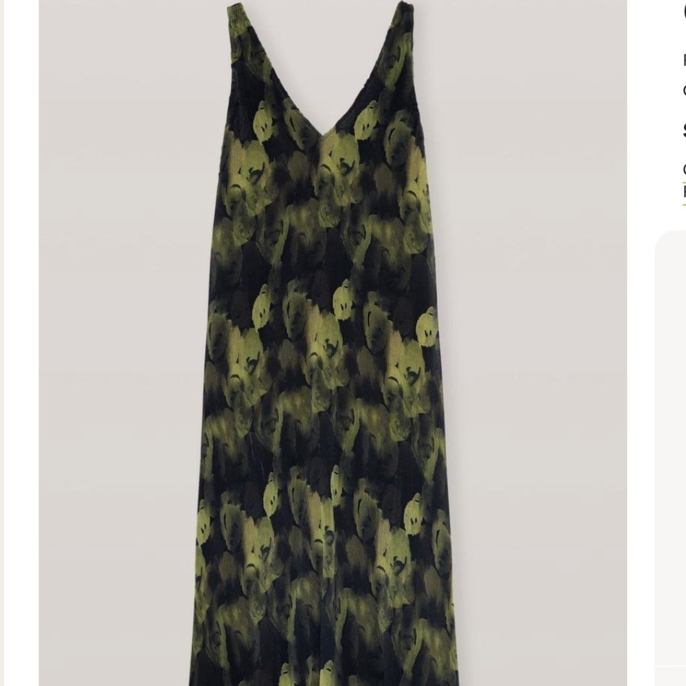 Ganni Olive Green and Black Slip Maxi Dress